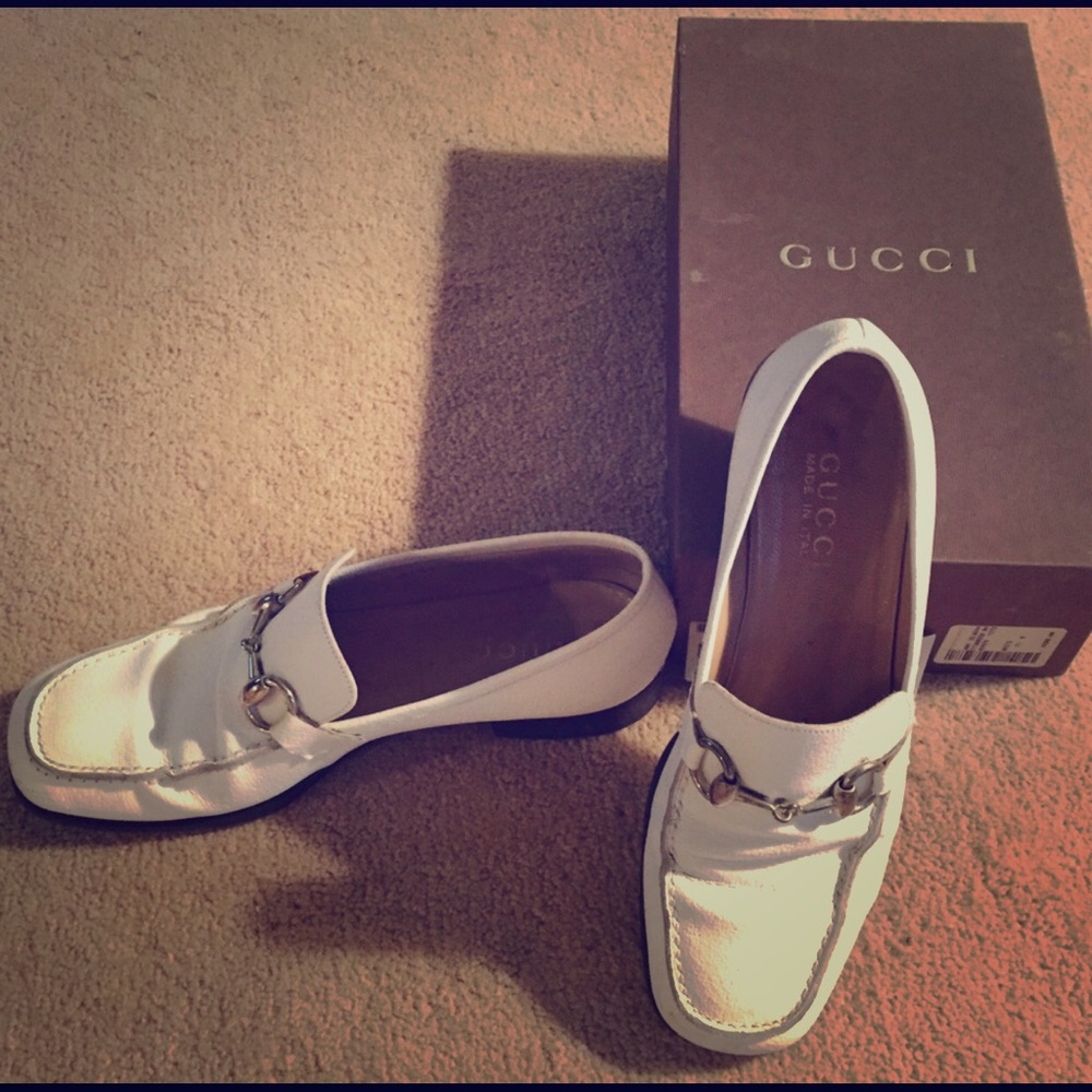 Gucci white loafers